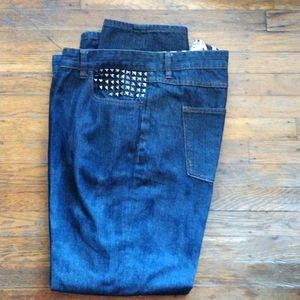 Trukfit Men's Denim Jeans Dark Blue w/ Studded Pocket Size 42